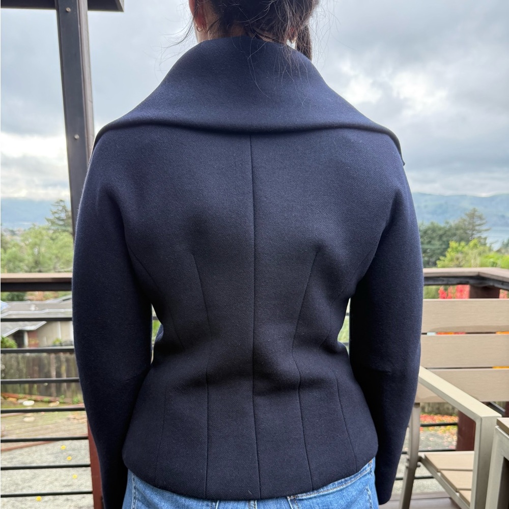 MaxMara Women's dark Navy Pea Coat - Picture 6 of 8